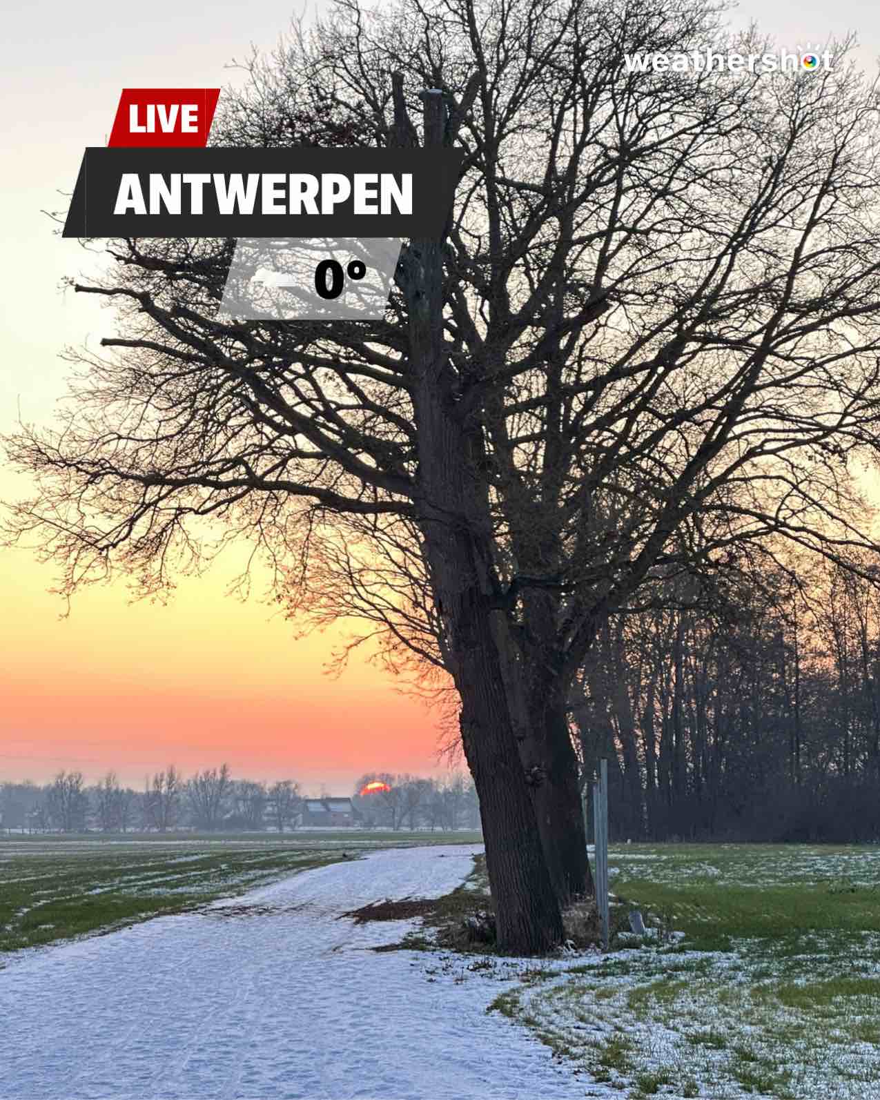 Cloudy weather in Antwerpen, 0°C — January 8, 2026 (community photo)