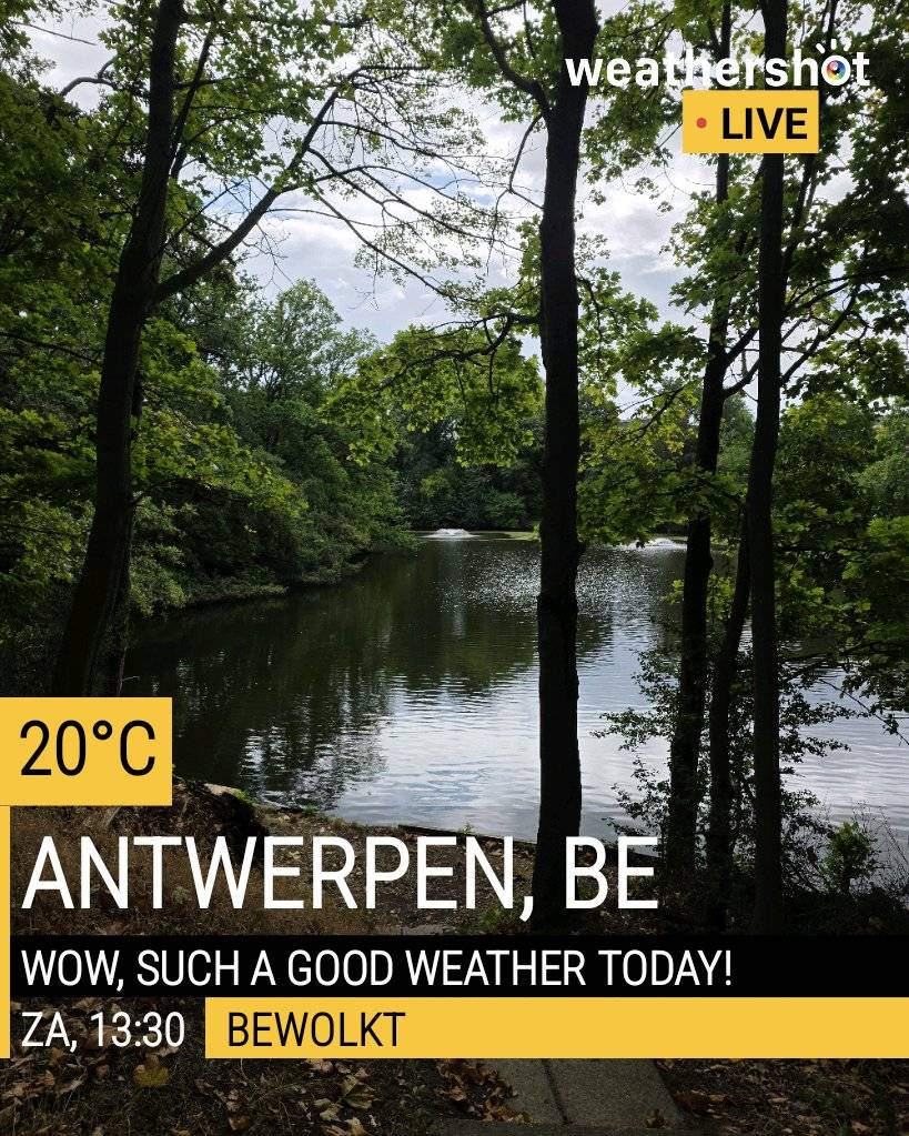 Cloudy weather in Antwerpen, 20°C — August 22, 2026 (community photo)