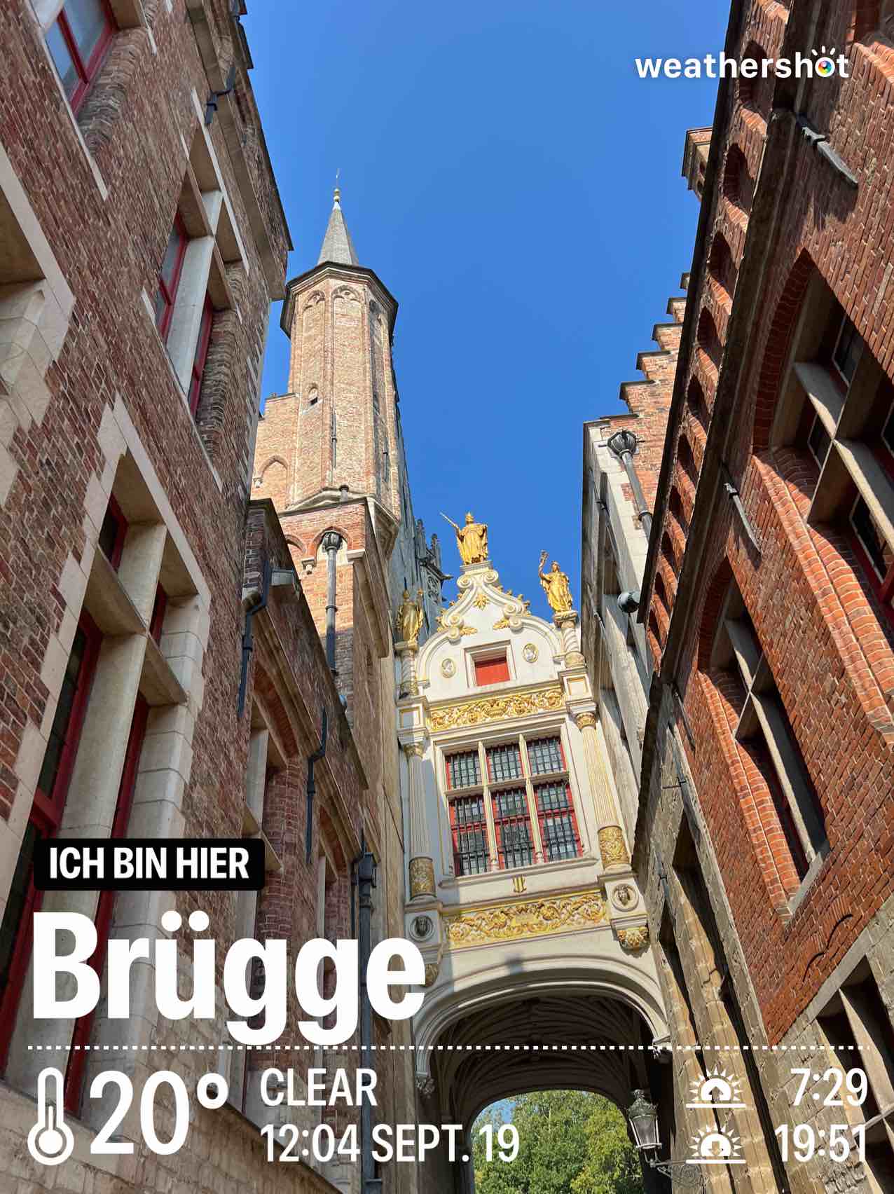 Weather in Brugge, 20°C — September 19, 2024 (community photo)