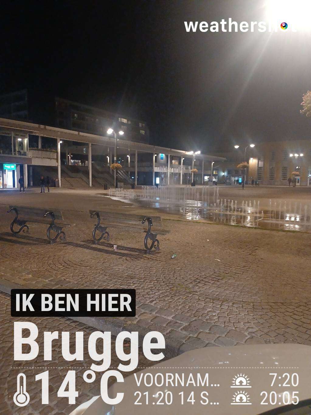 Clear night weather in Brugge, 14°C — September 14, 2024 (community photo)
