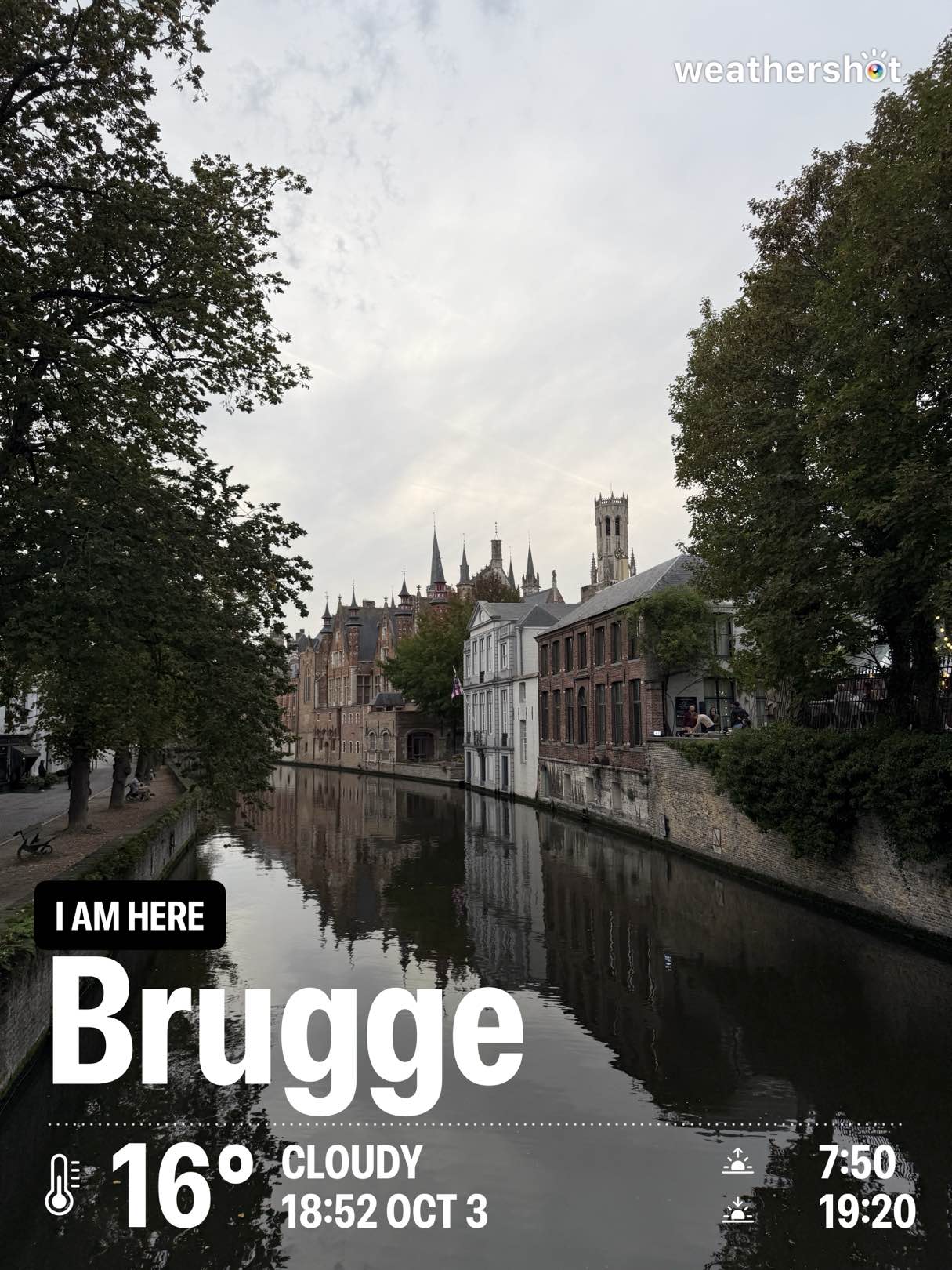 Cloudy weather in Bruges, 16°C — October 3, 2026 (community photo)