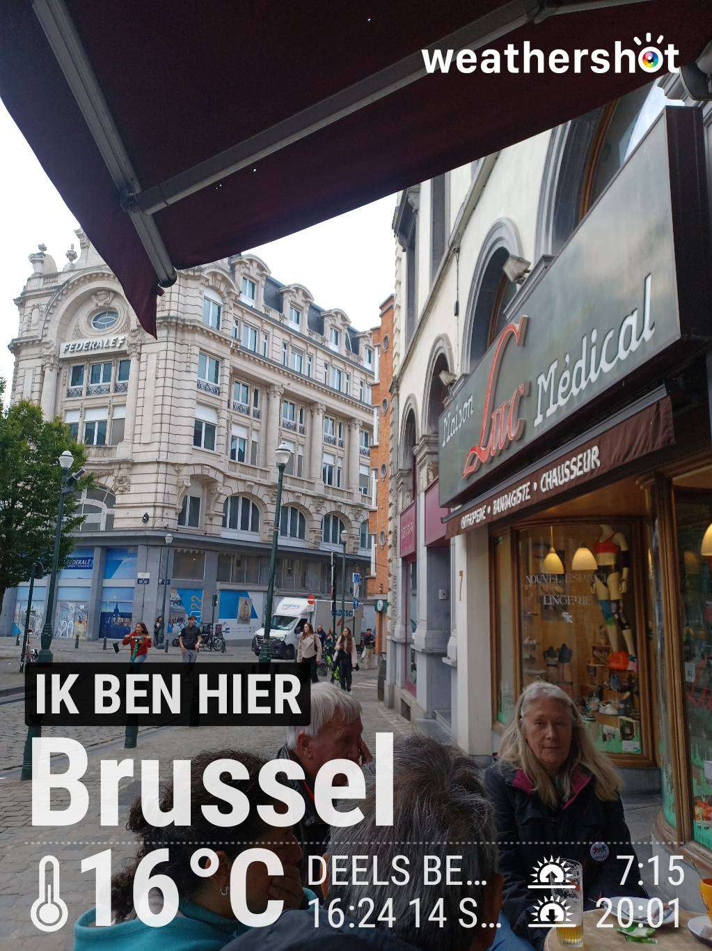 Partly cloudy weather in Bruxelles, 16°C — September 14, 2024 (community photo)