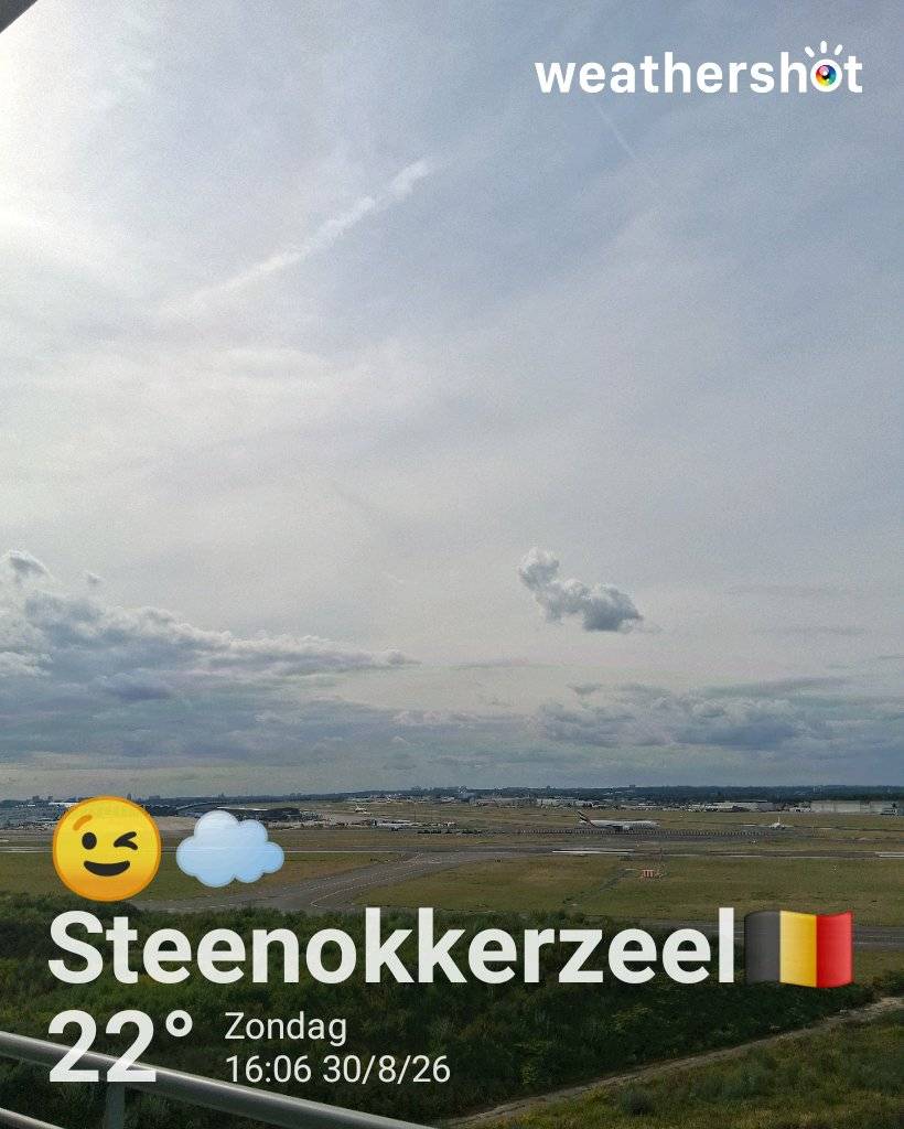 Cloudy weather in Steenokkerzeel, 22°C — August 30, 2026 (community photo)