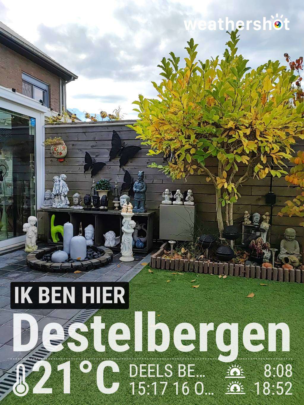 Partly cloudy weather in Destelbergen, 21°C — October 16, 2024 (community photo)