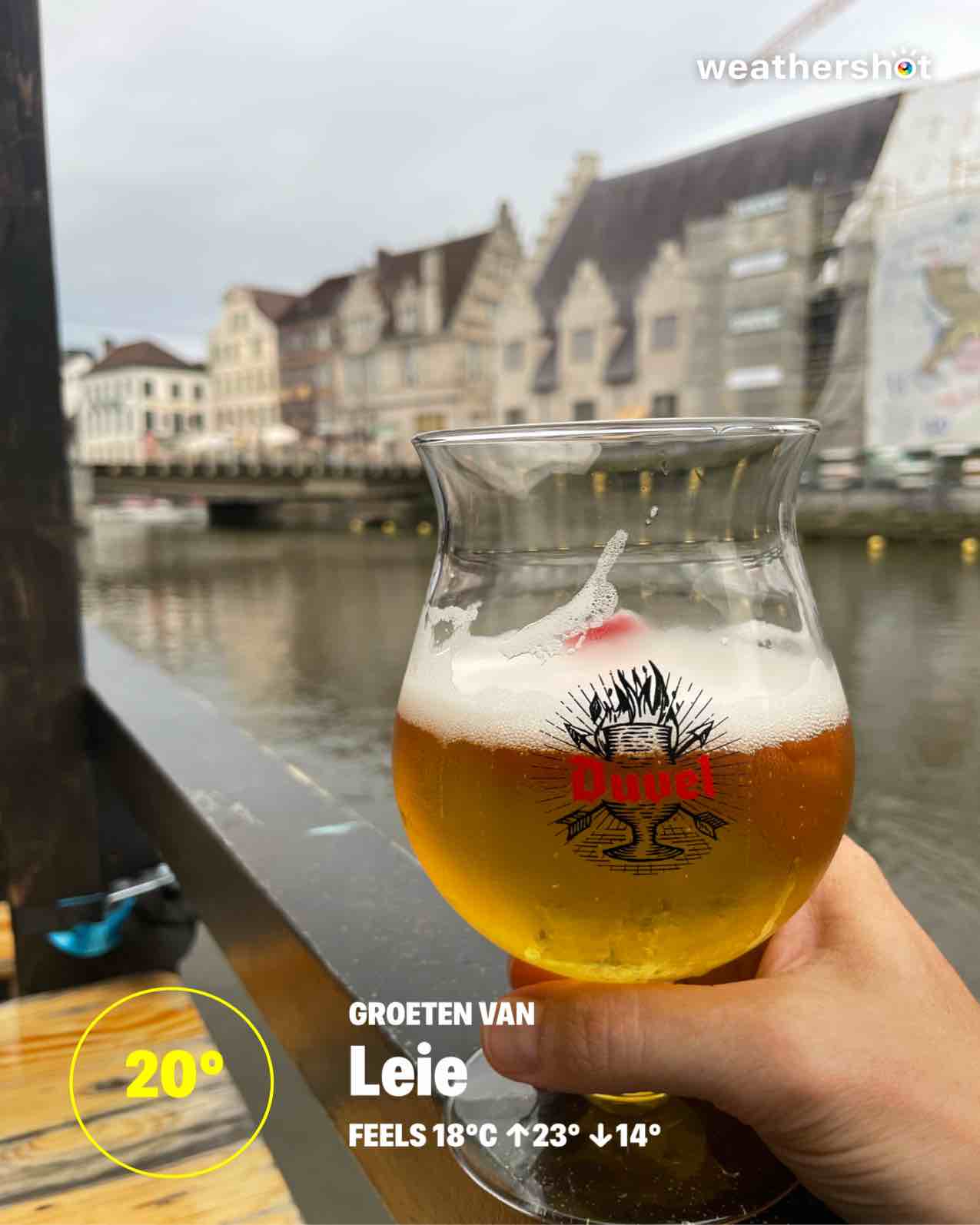Rainy weather in Gent, 20°C — July 22, 2025 (community photo)