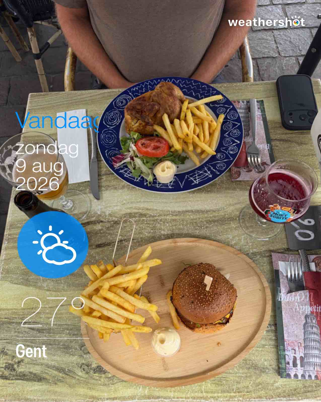 Partly cloudy weather in Gent, 27°C — August 9, 2026 (community photo)