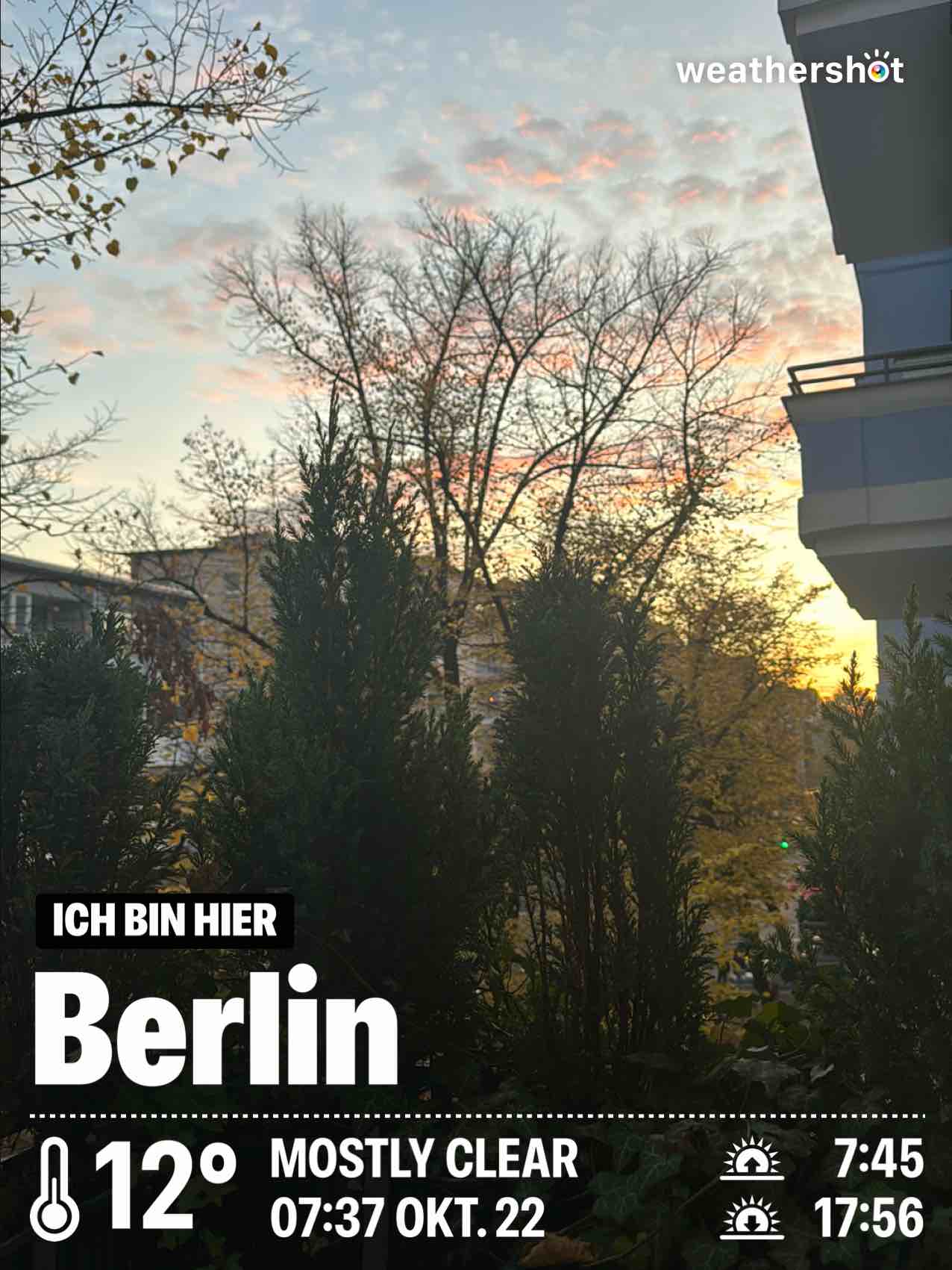 Weather near Berlin, 12°C — October 22, 2024 (community photo)