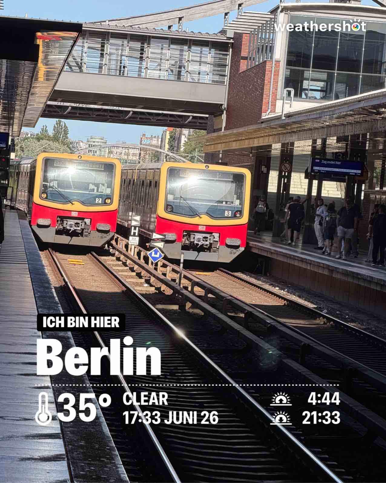 Clear weather near Berlin, 35°C — June 26, 2026 (community photo)