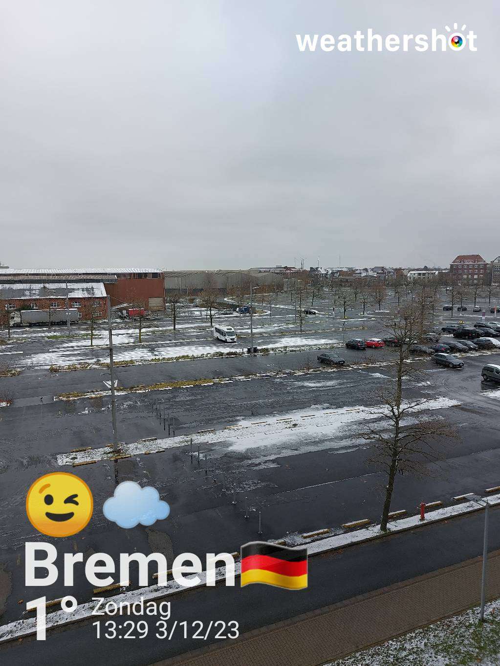 Cloudy weather near Bremen, 1°C — December 3, 2023 (community photo)