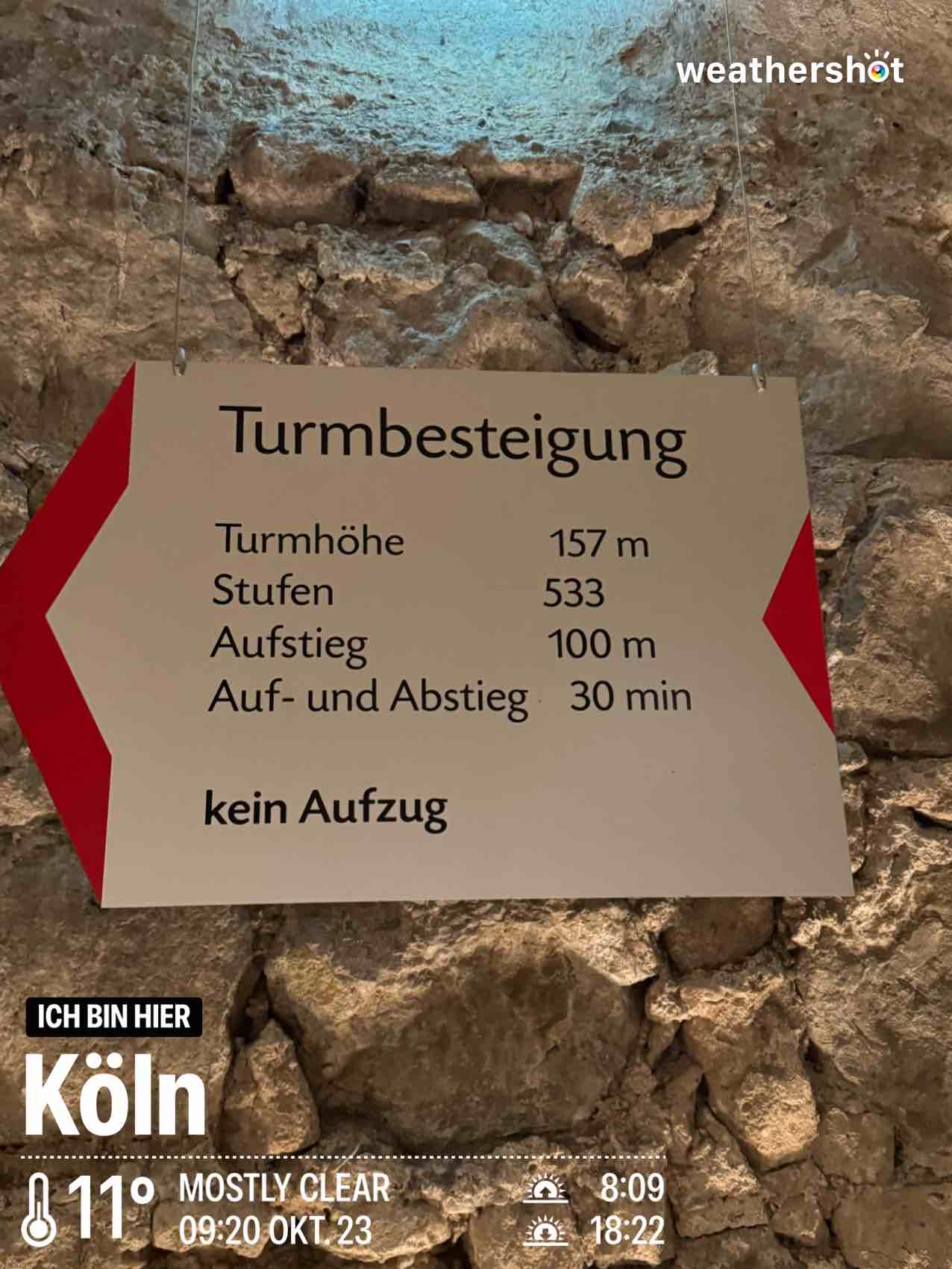 Weather in Köln, 11°C — October 23, 2024 (community photo)