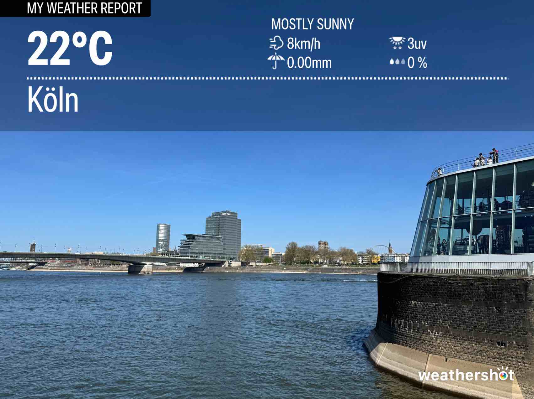 Weather in Köln, 22°C — April 12, 2025 (community photo)