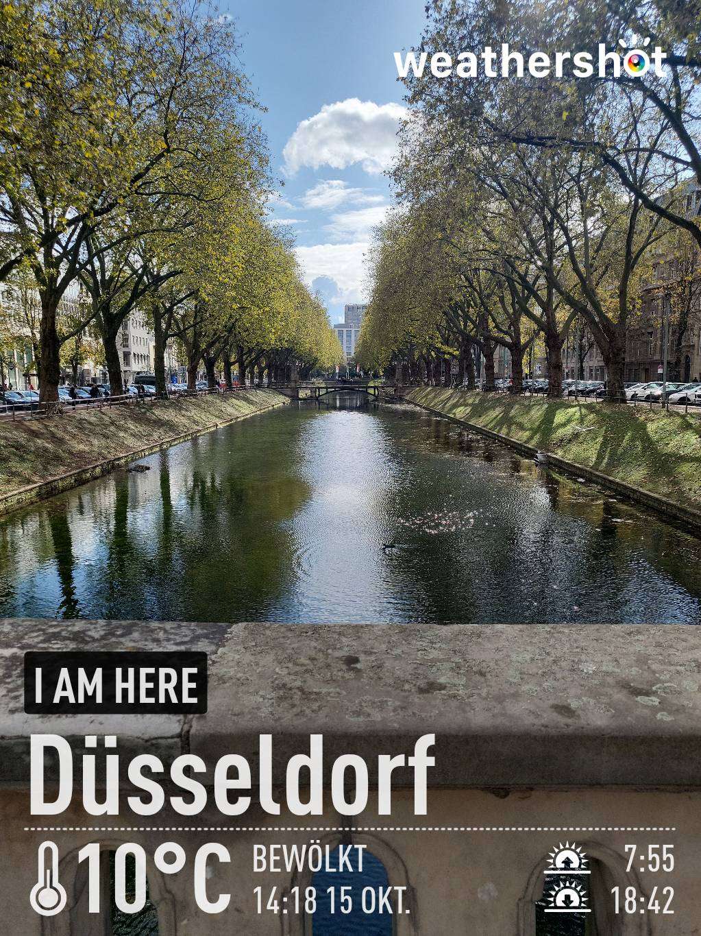 Cloudy weather in Düsseldorf, 10°C — October 15, 2023 (community photo)