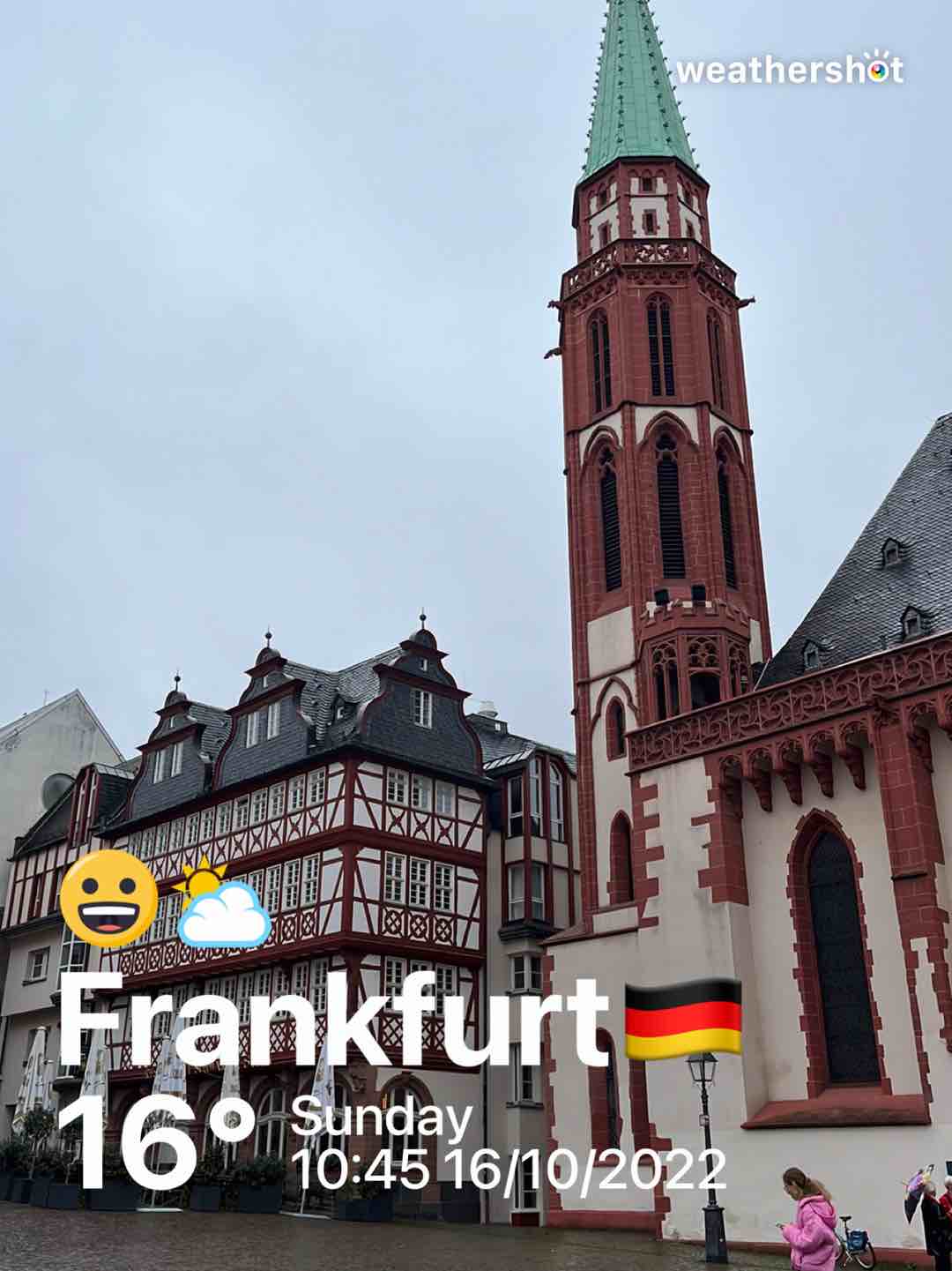 Partly cloudy weather in Frankfurt am Main, 16°C — October 16, 2022 (community photo)