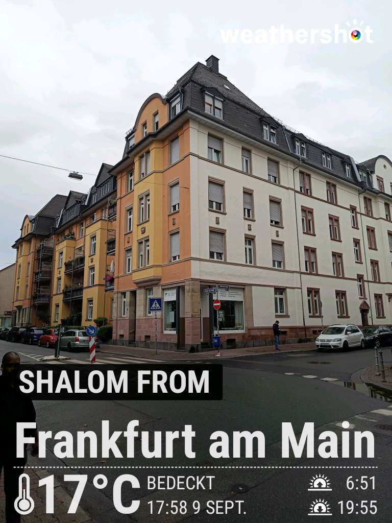 Cloudy weather in Frankfurt am Main, 17°C — September 9, 2025 (community photo)
