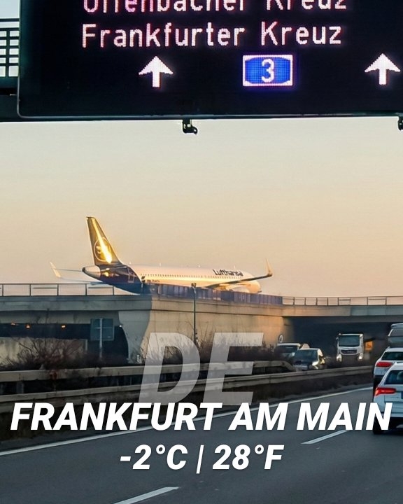 Weather in Frankfurt am Main, 9°C — January 20, 2026 (community photo)