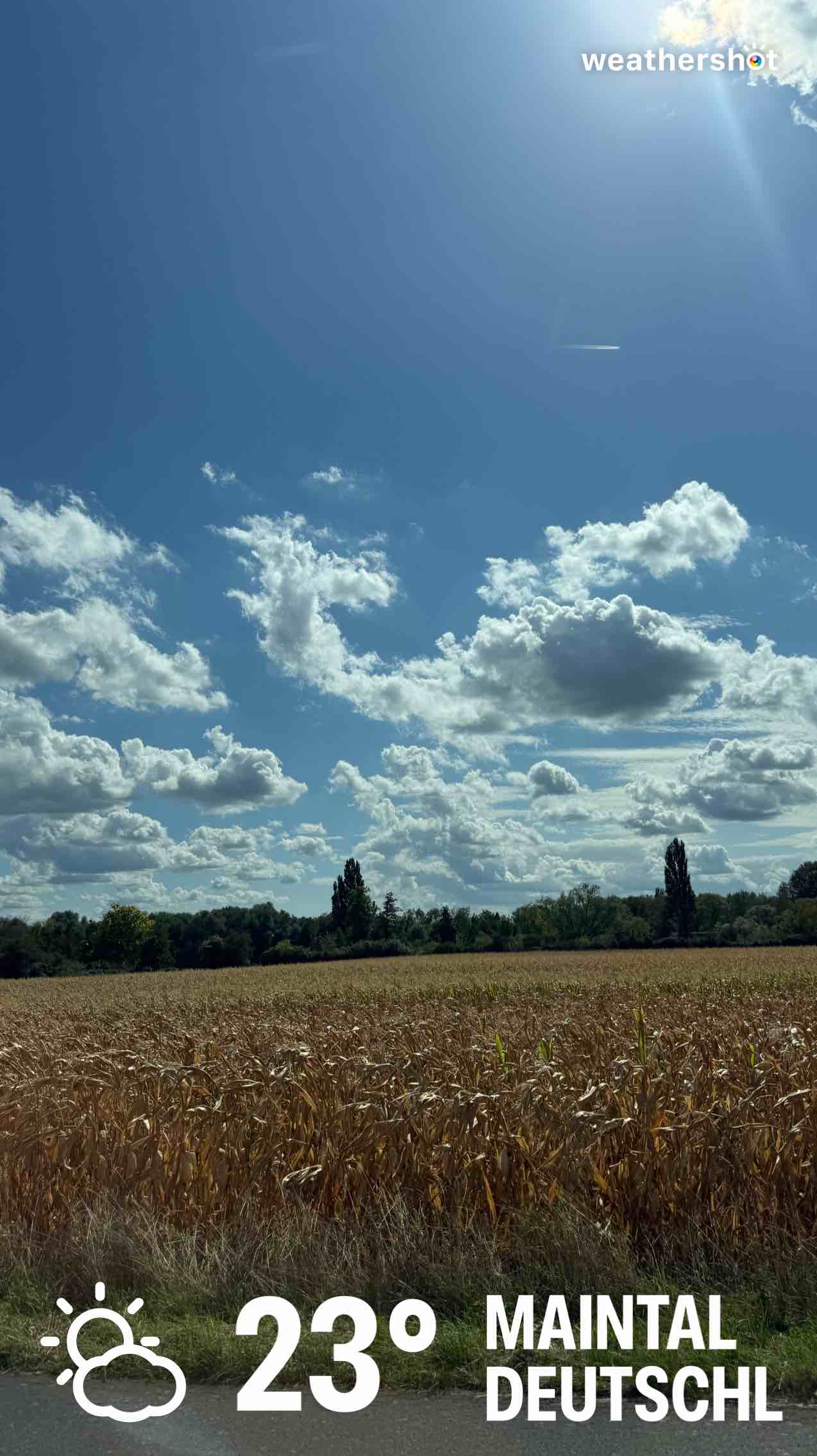 Partly cloudy weather in Maintal, 23°C — September 1, 2026 (community photo)