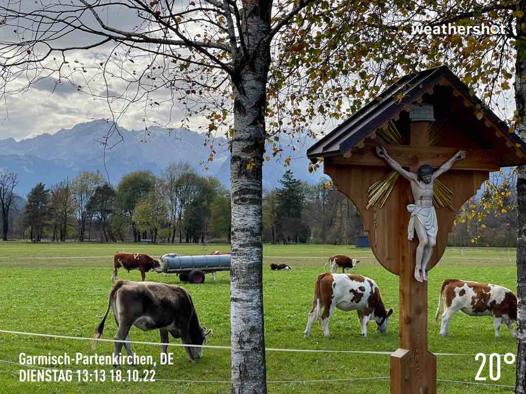 Weather in Oberau, 20°C — October 18, 2022 (community photo)