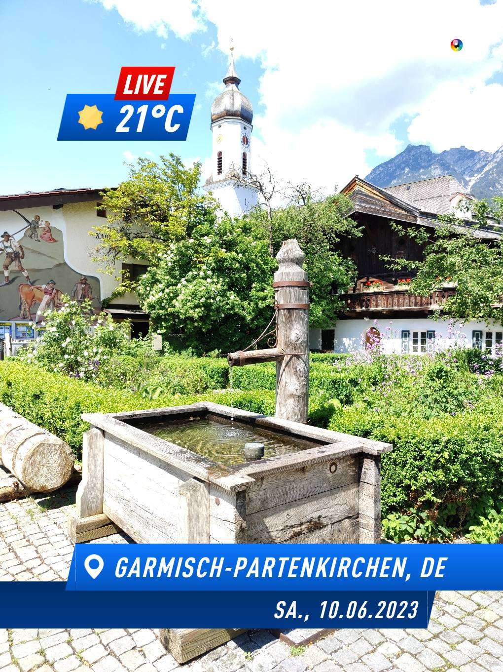 Wetter in Garmisch-Partenkirchen: sonnig, 21°C – 10. Juni 2023 (Community-Foto)