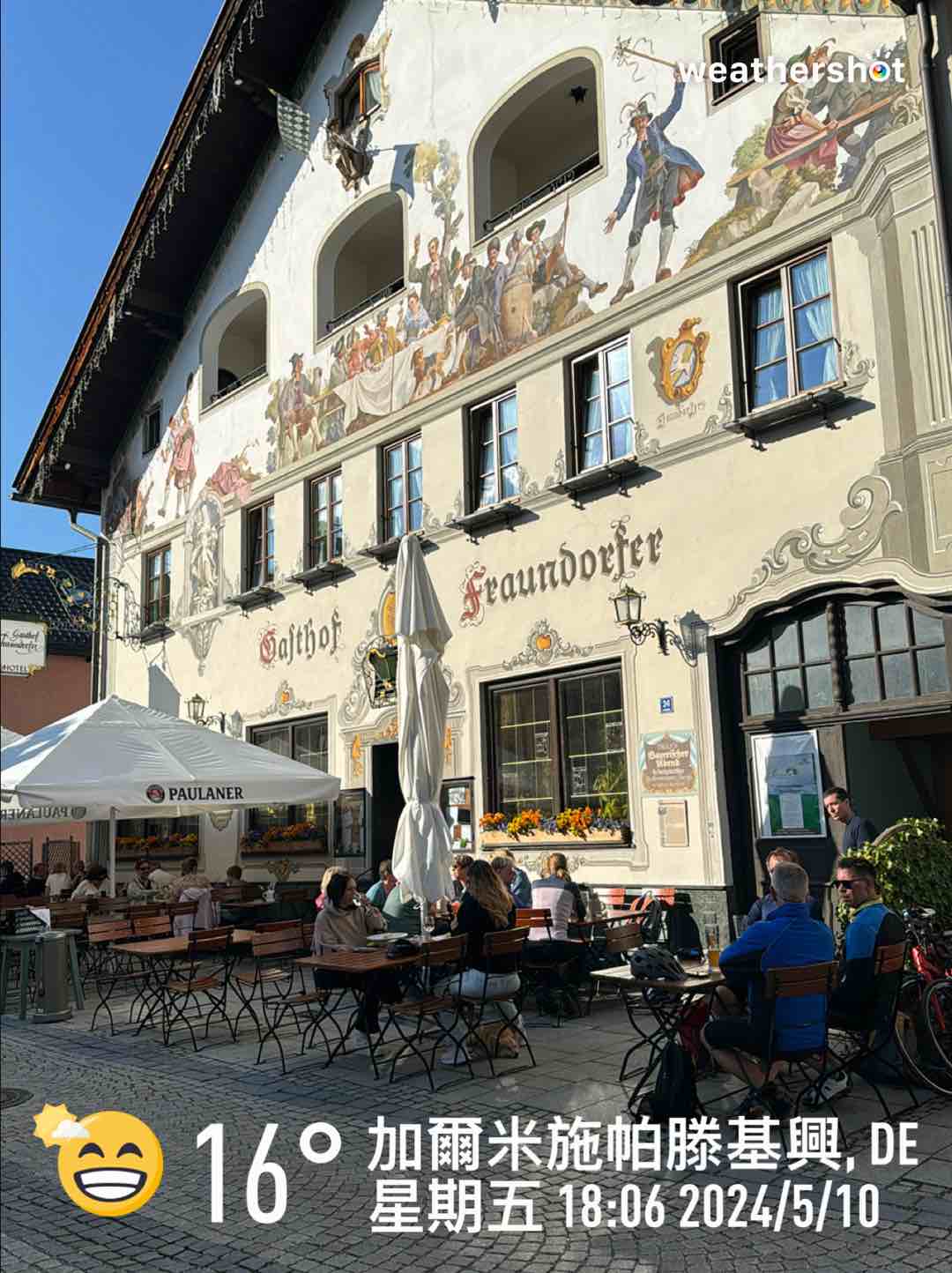 Partly cloudy weather in Garmisch-Partenkirchen, 16°C — May 10, 2024 (community photo)