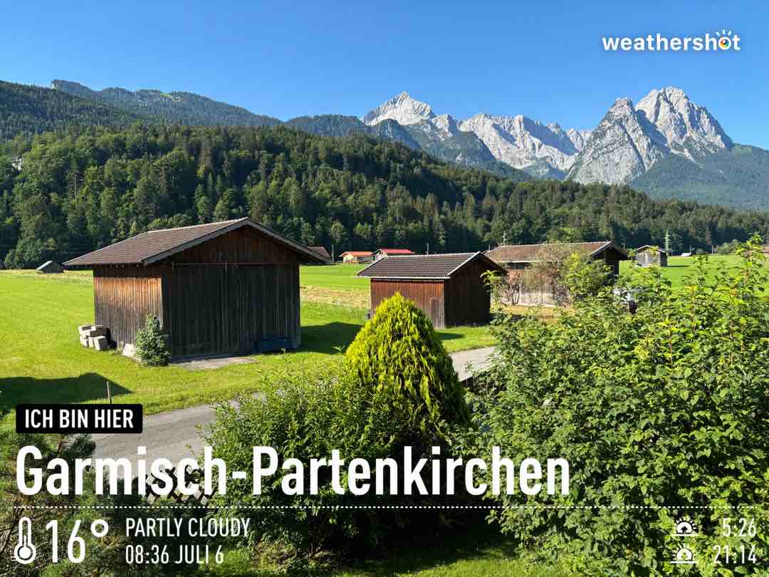 Weather in Garmisch-Partenkirchen, 16°C — July 6, 2024 (community photo)