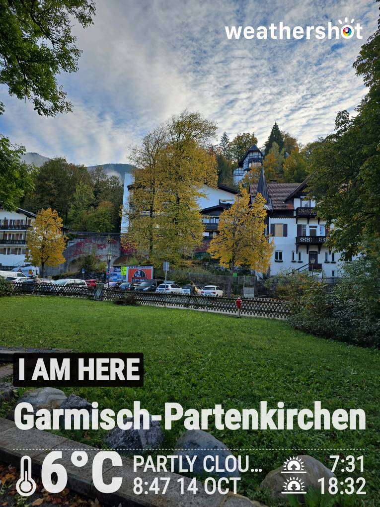 Partly cloudy weather in Garmisch-Partenkirchen, 6°C — October 14, 2024 (community photo)