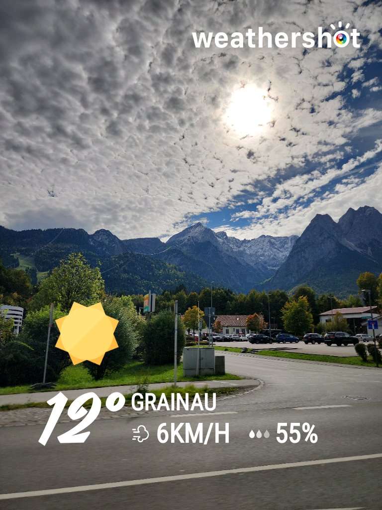 Wetter in Grainau: klar, 12°C – 8. Oktober 2025 (Community-Foto)