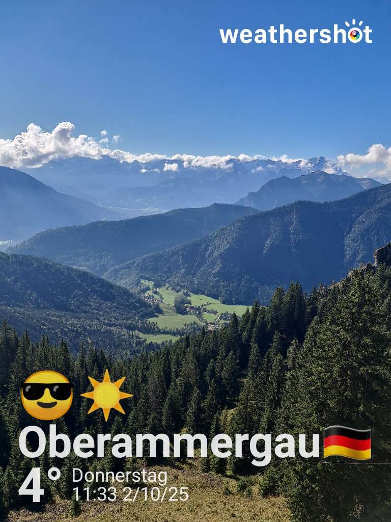 Sunny weather in Oberammergau, 4°C — October 2, 2025 (community photo)