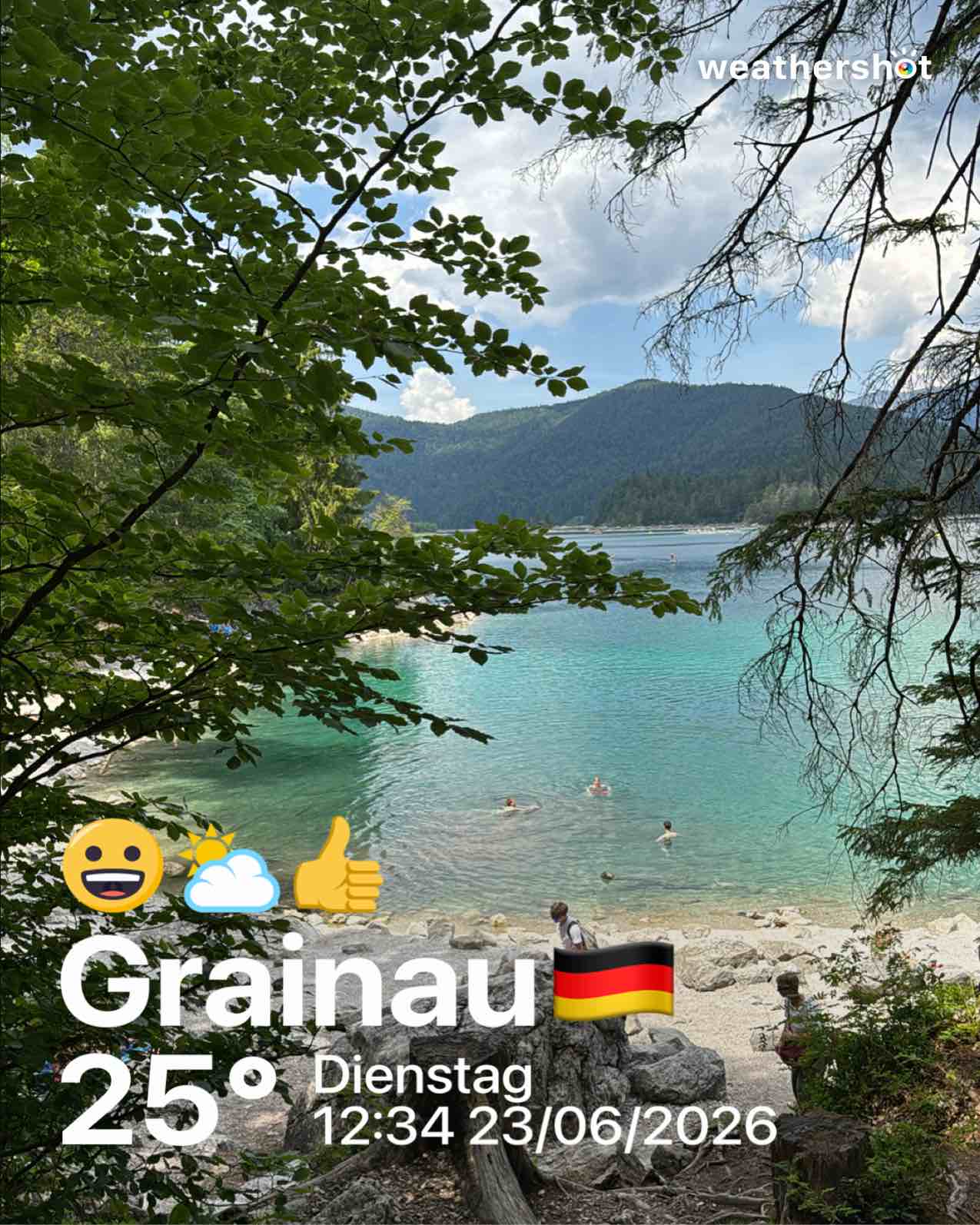 Partly cloudy weather in Grainau, 25°C — June 23, 2026 (community photo)