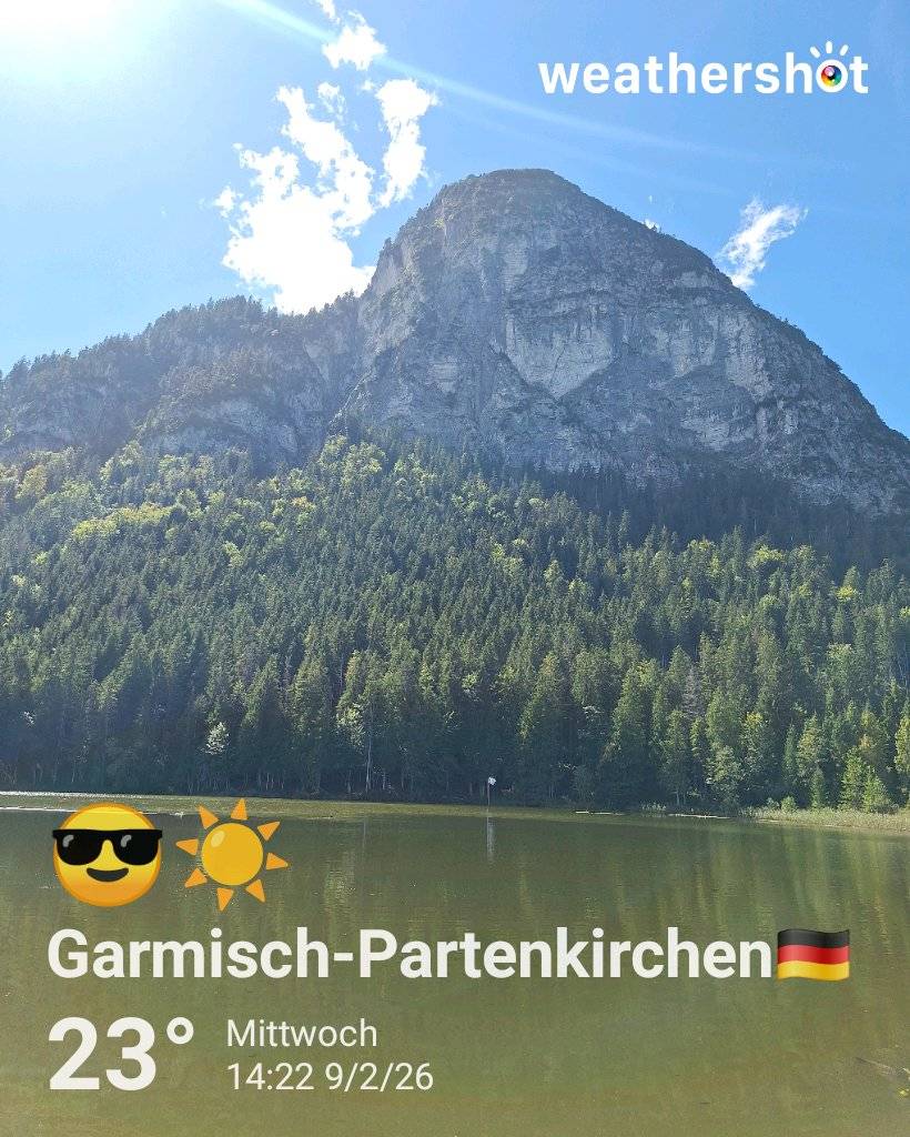 Clear weather in Garmisch-Partenkirchen, 23°C — September 2, 2026 (community photo)