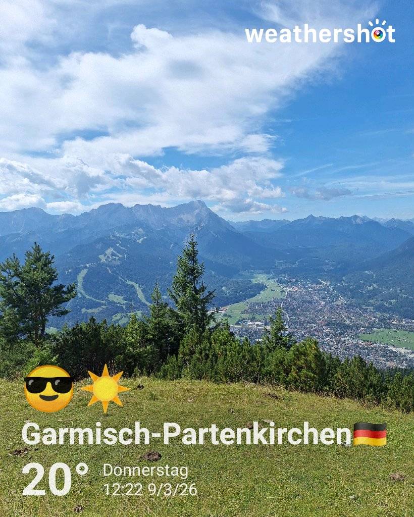 Clear weather in Garmisch-Partenkirchen, 20°C — September 3, 2026 (community photo)