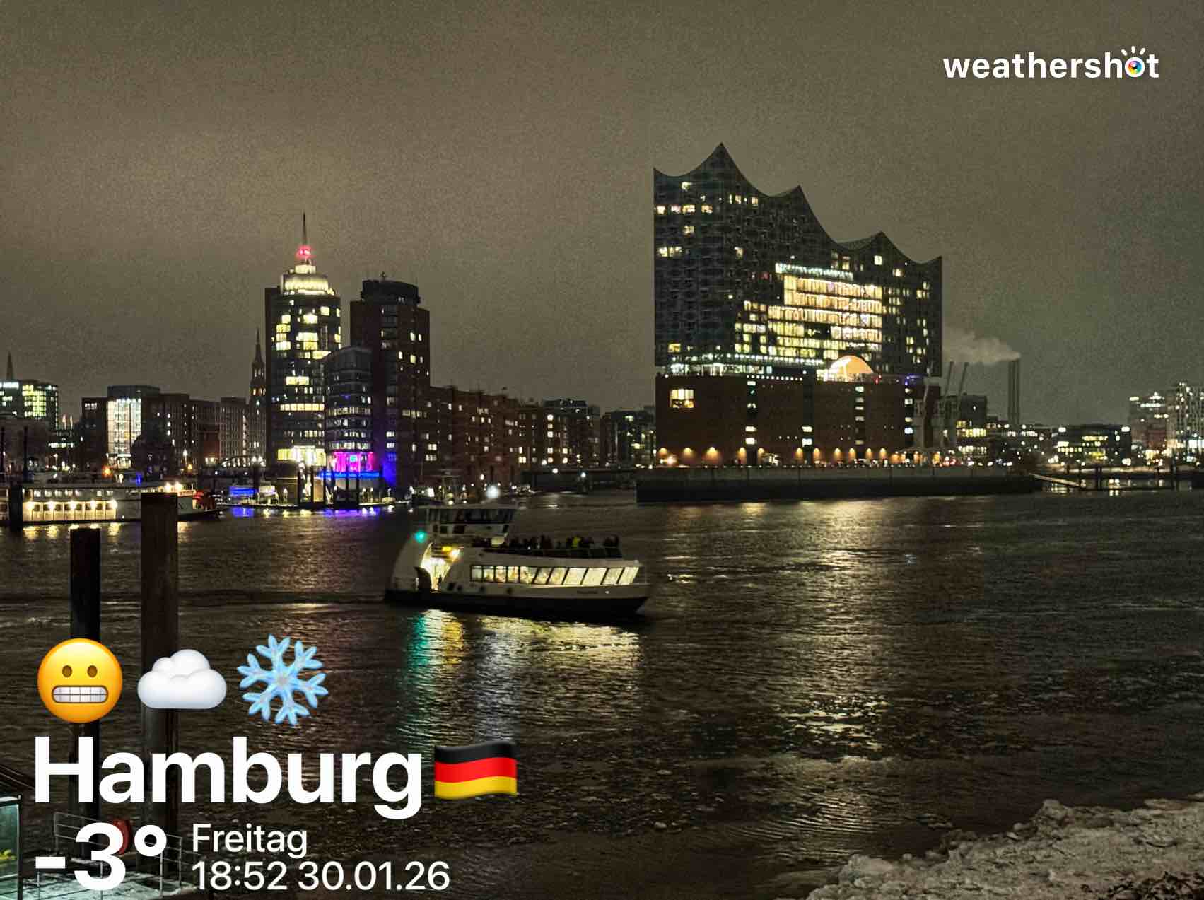 Cloudy weather near Hamburg, -1°C — January 30, 2026 (community photo)