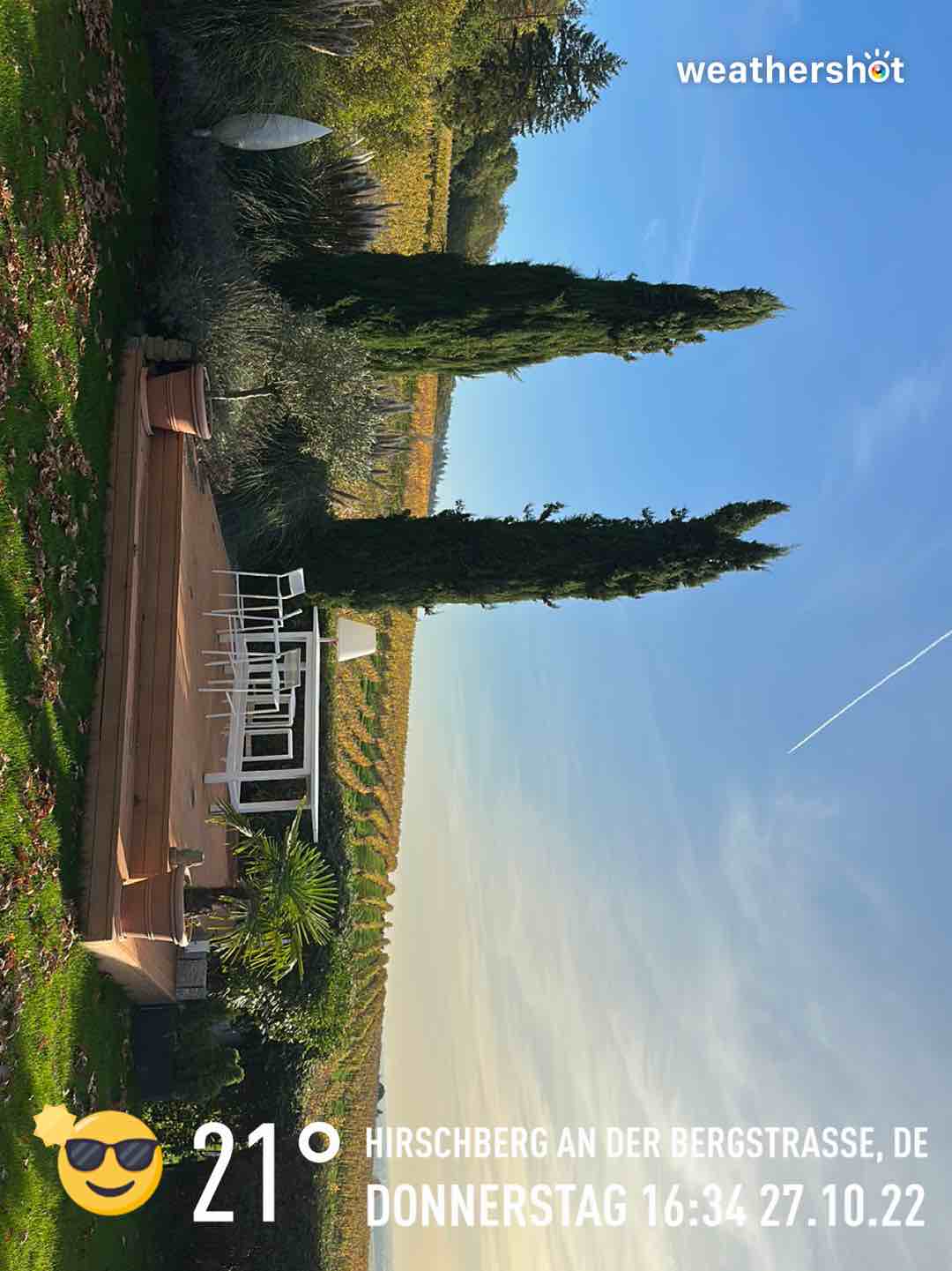 Clear weather in Hirschberg an der Bergstraße, 21°C — October 27, 2022 (community photo)