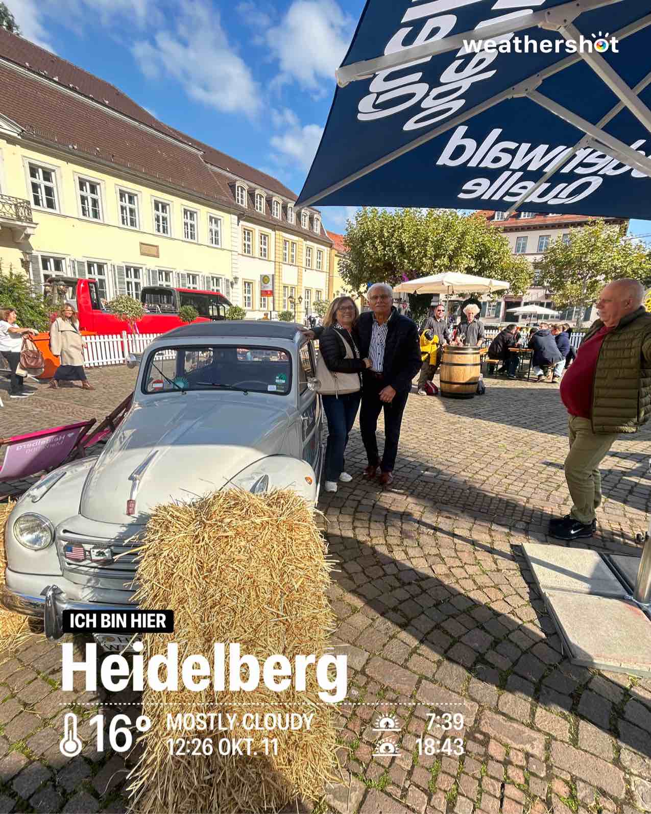 Partly cloudy weather in Heidelberg, 16°C — October 11, 2025 (community photo)