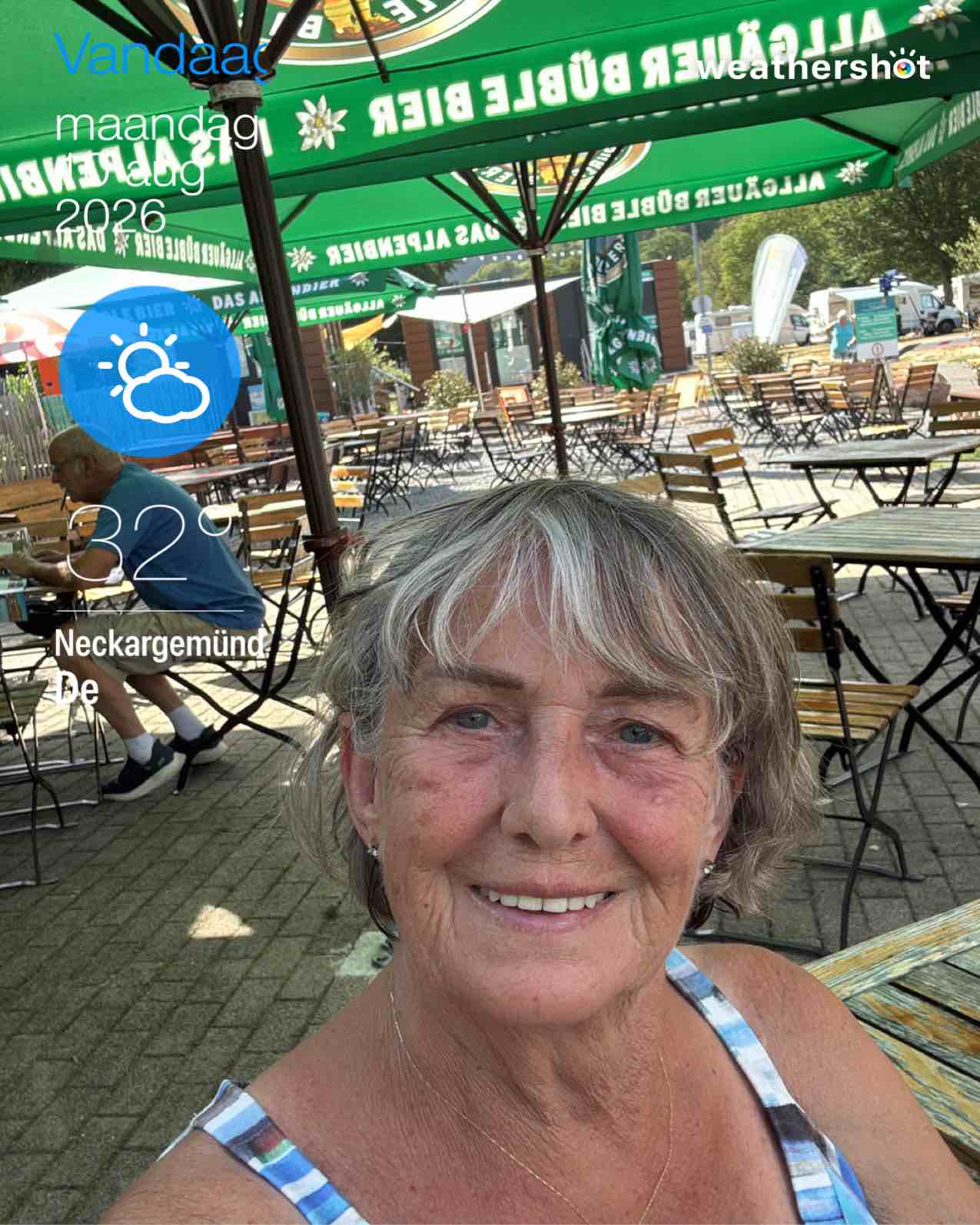 Partly cloudy weather in Neckargemünd, 32°C — August 10, 2026 (community photo)