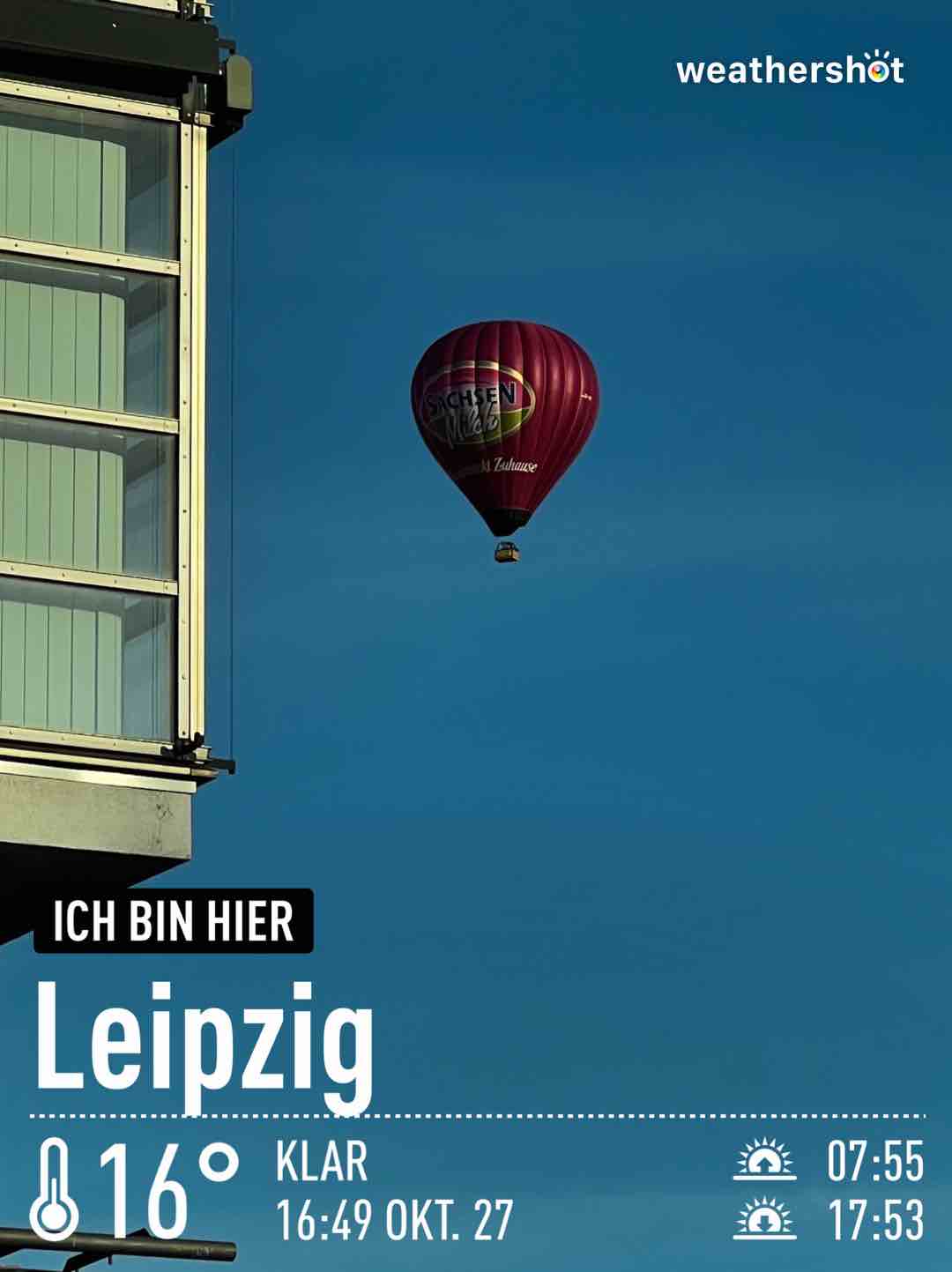 Clear weather in Leipzig, 16°C — October 28, 2022 (community photo)