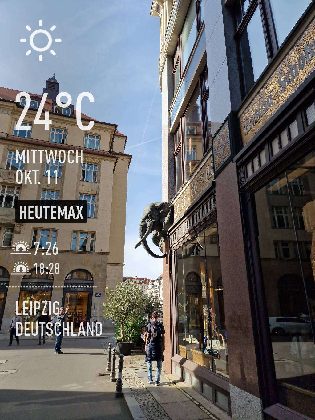 Clear weather in Leipzig, 24°C — October 11, 2023 (community photo)