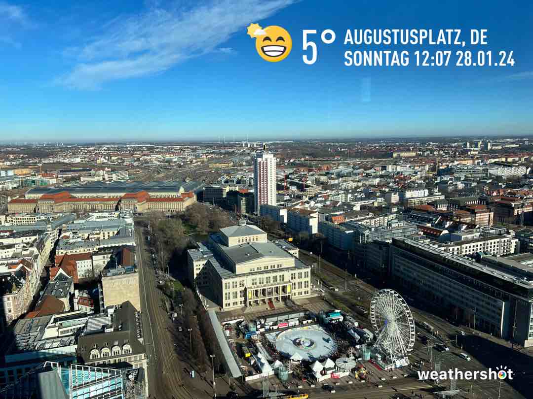 Partly cloudy weather in Leipzig, 5°C — January 28, 2024 (community photo)