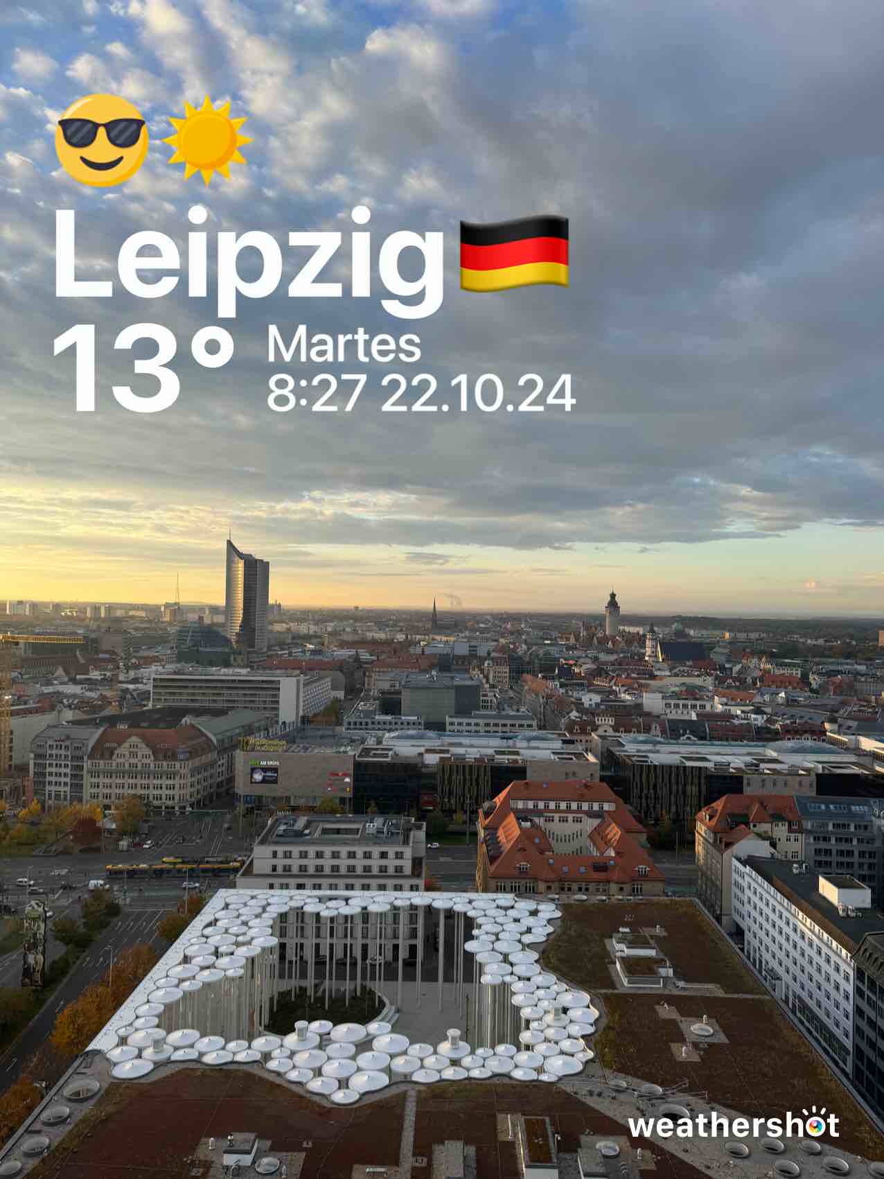 Clear weather in Leipzig, 13°C — October 22, 2024 (community photo)