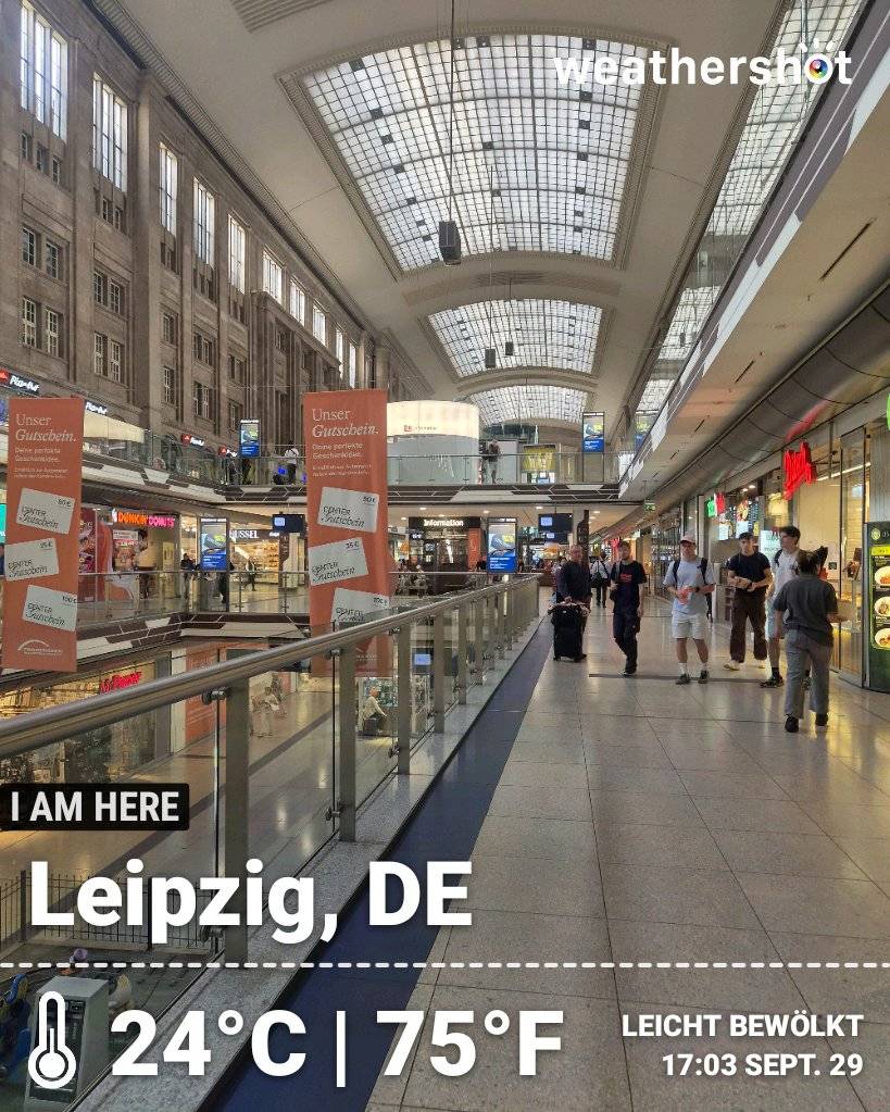 Partly cloudy weather in Leipzig, 24°C — September 29, 2026 (community photo)