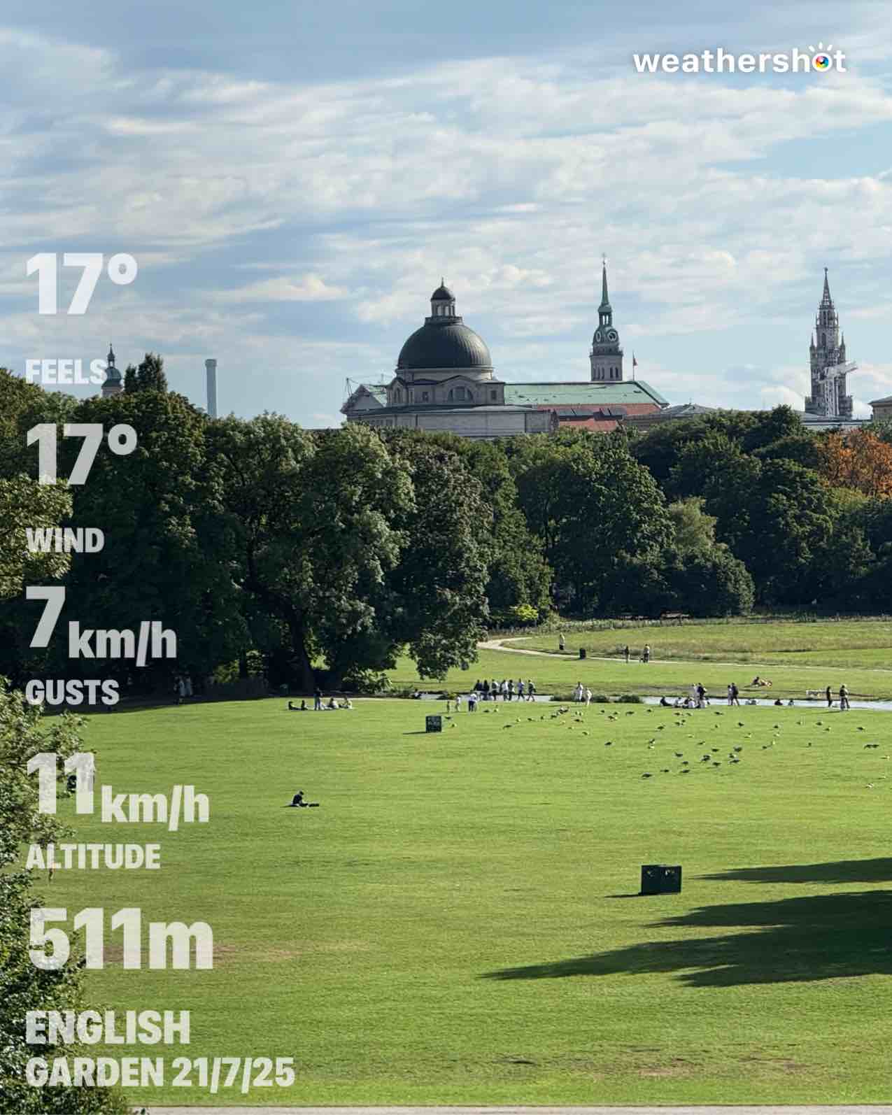 Weather in München, 17°C — August 10, 2025 (community photo)