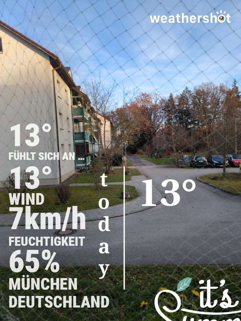 Clear weather in München, 13°C — November 11, 2025 (community photo)