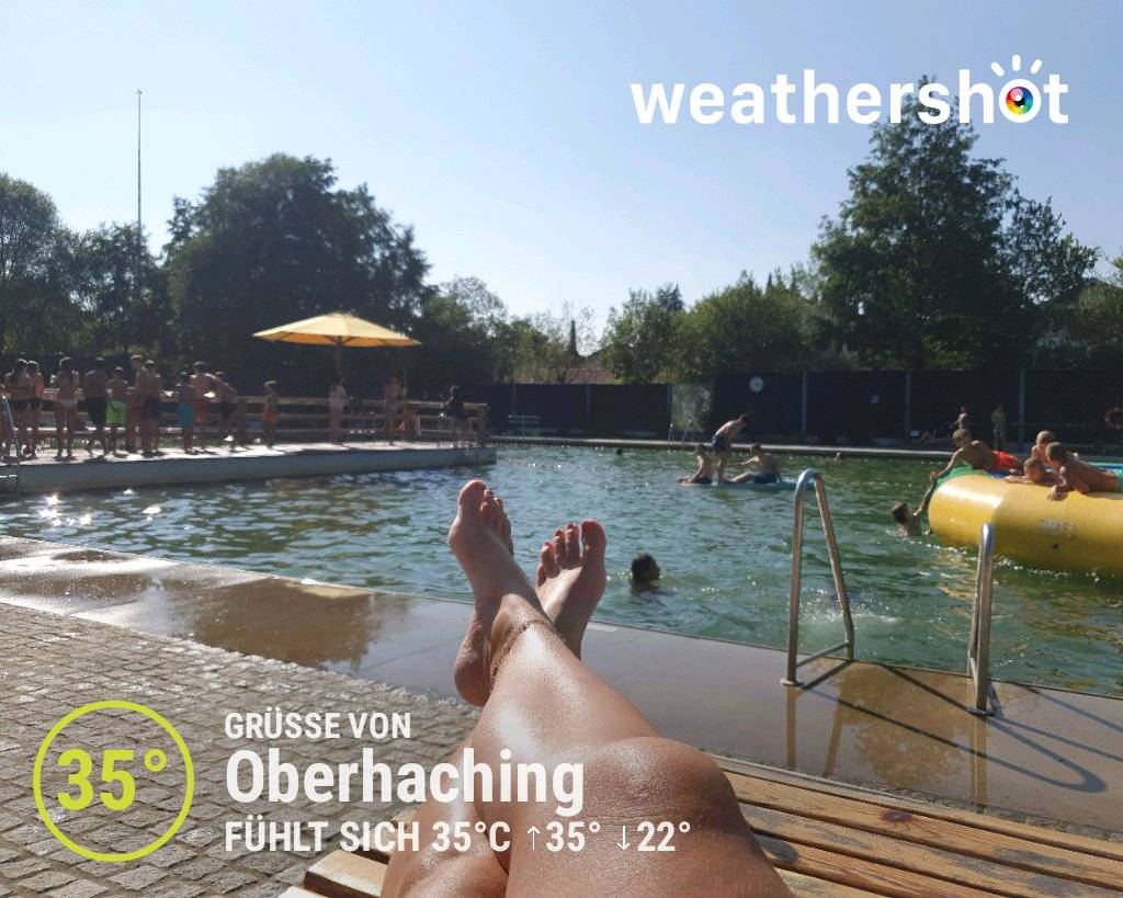 Sunny weather in Oberhaching, 35°C — July 30, 2026 (community photo)