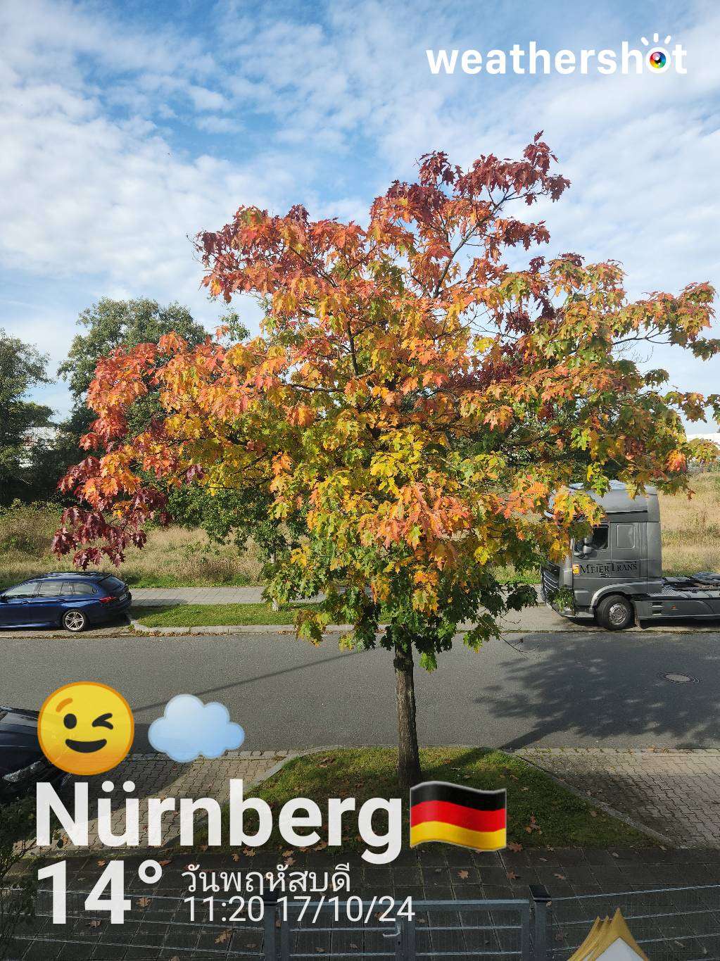 Cloudy weather in Nürnberg, 14°C — October 17, 2024 (community photo)