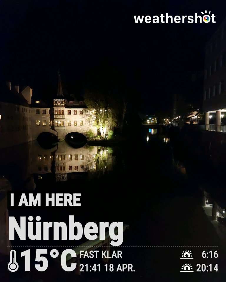 Wetter in Nürnberg: klare Nacht, 15°C – 18. April 2026 (Community-Foto)