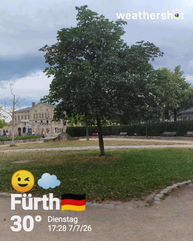 Cloudy weather in Fürth, 30°C — July 7, 2026 (community photo)