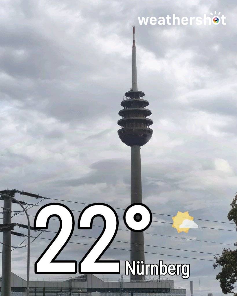 Partly cloudy weather in Nürnberg, 22°C — September 3, 2026 (community photo)
