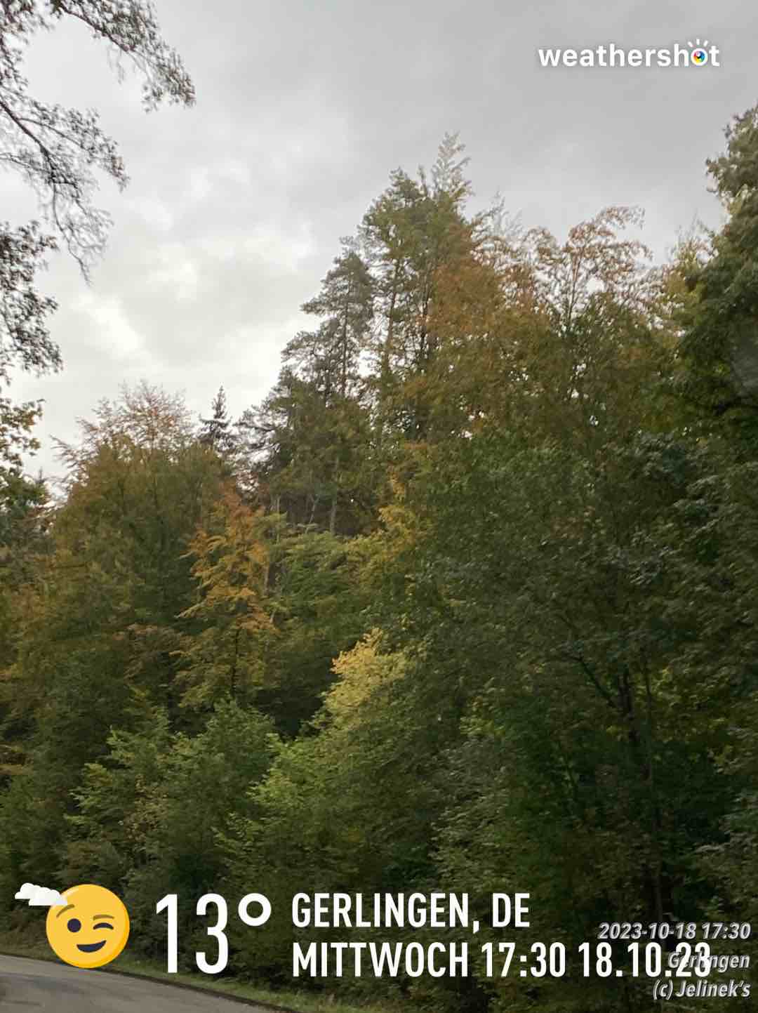 Cloudy weather in Gerlingen, 13°C — October 18, 2023 (community photo)