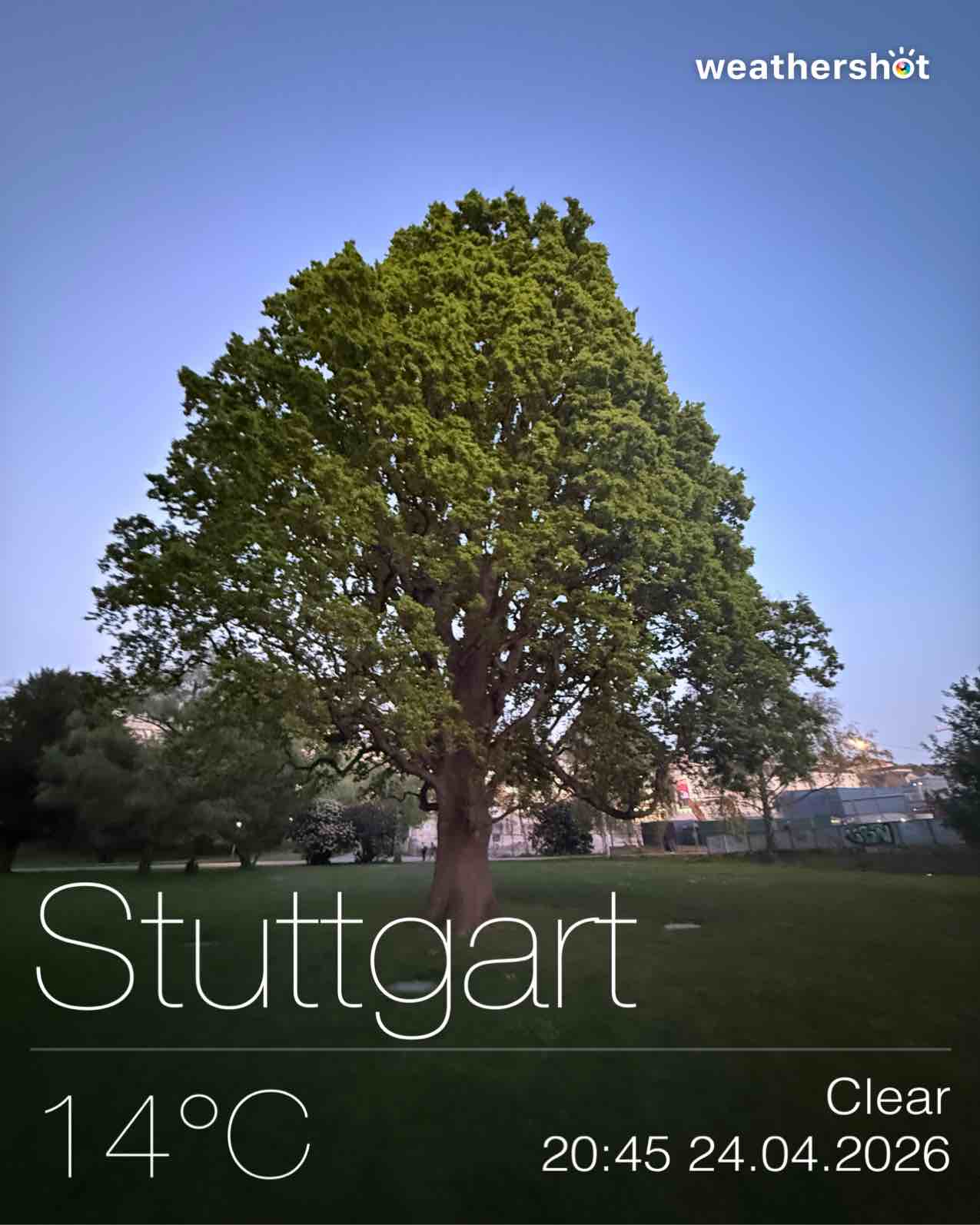 Weather in Stuttgart, 14°C — April 24, 2026 (community photo)
