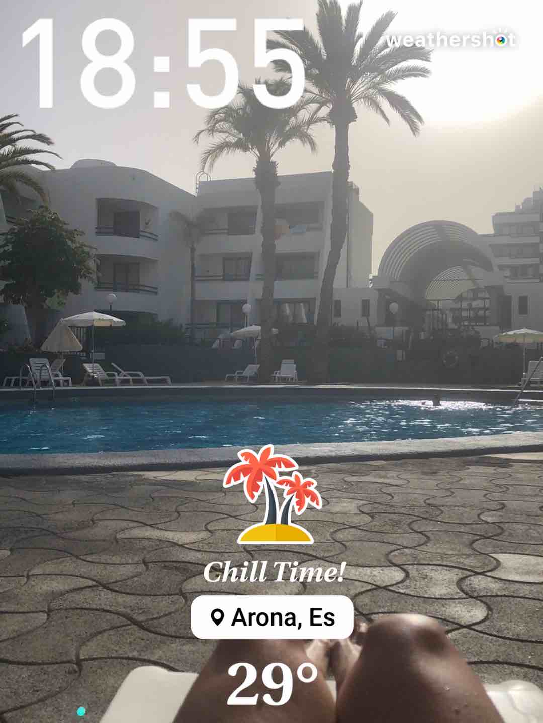 Weathershot photo, Playa de la Américas, Tenerife, July 2021, 29 °C