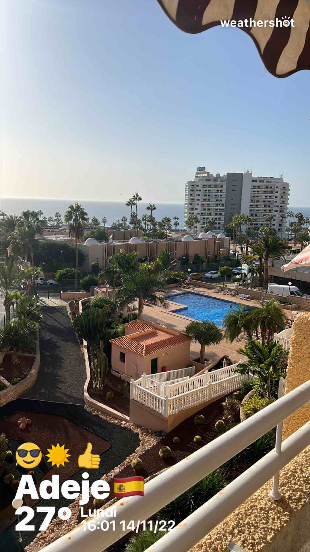 Weathershot photo, Costa Adeje, Tenerife, November 2022, 27 °C